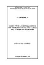 Nghiên cứu tỷ lệ nhiễm sán lá song chủ (giai đoạn metacercaria) trên cá nuôi thịt ở thành phố hồ chí minh​