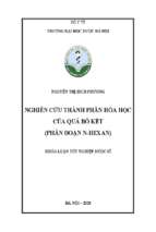 Nghiên cứu thành phần hóa học của quả bồ kết ( phân đoạn n hexan)