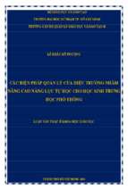 Các biện pháp quản lý của hiệu trưởng nhằm nâng cao năng lực tự học cho học sinh trung học phổ thông