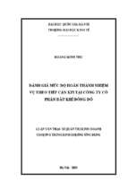 đánh giá mức độ hoàn thành nhiệm vụ theo tiếp cận kpi tại công ty cổ phần dầu khí đông đô