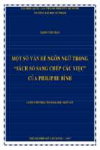 Một số vấn đề ngôn ngữ trong sách sổ sang chép các việc của philiphe bỉnh