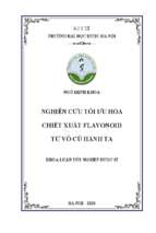 Nghiên cứu tối ưu hóa chiết xuất flavonoid từ vỏ củ hành ta