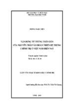 Vận dụng tư tưởng thân dân của nguyễn trãi vào hoàn thiện hệ thống chính trị ở việt nam hiện nay