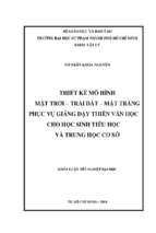 Thiết kế mô hình mặt trời   trái đất   mặt trăng phục vụ giảng dạy thiên văn học cho học sinh tiểu học và trung học cơ sở​