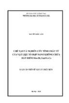 Chế tạo và nghiên cứu tính chất từ của vật liệu tổ hợp nano không chứa đất hiếm mn (bi, ga)fe co