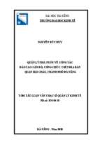 Quản lý nhà nước về công tác đào tạo cán bộ công chức trên địa bàn quận hải châu, thành phố đà nẵng