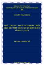 Thực trạng và giải pháp phát triển giáo dục tiểu học các xã biên giới ở vùng tây ninh