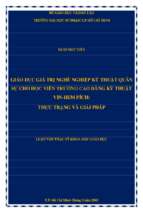 Giáo dục giá trị nghề nghiệp kỹ thuật quân sự cho học viên trường cao đẳng kỹ thuật vin hem pích   thực trạng và giải pháp​