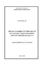 Chế tạo và nghiên cứu tính chất từ của vật liệu tổ hợp nano không chứa đất hiếm mn (bi, ga)fe co