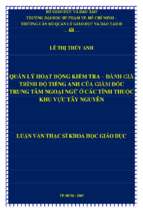 Quản lý hoạt động kiểm tra đánh giá trình độ tiếng anh của giám đốc trung tâm ngoại ngữ ở các tỉnh thuộc khu vực tây nguyên​