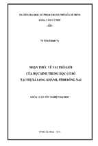 Nhận thức về vai trò giới của học sinh trung học cơ sở tại thị xã long khánh, tỉnh đồng nai