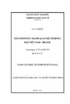 Giải pháp đẩy mạnh quan hệ thương mại việt nam   brazil   
