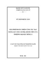 Giải pháp hoàn thiện công tác tạo động lực cho cán bộ và giảng viên của trường đại học đông á   