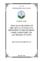 Tổng quan hệ thống về hiệu quả và an toàn của dienogest và một số thuốc gnrh a trong điều trị lạc nội tử cung