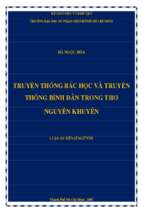 Truyền thống bác học và truyền thống bình dân trong thơ nguyễn khuyến