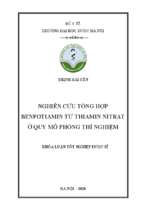 Nghiên cứu tổng hợp benfotiamin từ thiamin nitrat ở quy mô phòng thí nghiệm