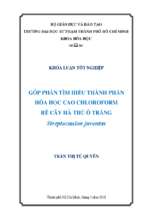Góp phần tìm hiểu thành phần hóa học cao chloroform rễ cây hà thủ ô trắng