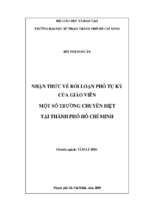 Nhận thức về rối loạn phổ tự kỷ của giáo viên một số trường chuyên biệt tại thành phố hồ chí minh