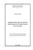 Giải pháp chống thất thu thuế tại chi cục hải quan cửa khẩu sân bay quốc tế nội bà.