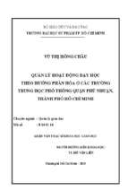 Quản lý hoạt động dạy học theo hướng phân hóa ở các trường trung học phổ thông quận phú nhuận, thành phố hồ chí minh​