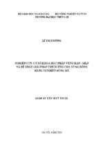 Nghiên cứu cơ sở khoa học phân vùng hạn – mặn và đề xuất giải pháp thích ứng cho vùng đồng bằng ven biển sông mã