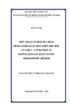 Thực trạng sử dụng bộ chuẩn trong đánh giá sự phát triển thể chất của trẻ mẫu giáo 5   6 tuổi ở một số trường mầm non quận tân phú, tp.hcm​