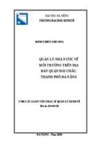 Quản lý nhà nước về môi trường tại quận hải châu, thành phố đà nẵng