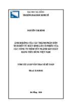 ảnh hưởng của các thành phần dồn tích đến tỷ suất sinh lời cổ phiếu của các công ty niêm yết ngành sản xuất hàng tiêu dùng việt nam