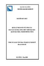 Quản lý nhà nước về công tác đào tạo cán bộ công chức trên địa bàn quận hải châu, thành phố đà nẵng