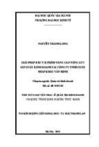 Giải pháp đầu tư nhằm nâng cao năng lực sản xuất kinh doanh tại công ty tnhh xuất nhập khẩu văn minh   