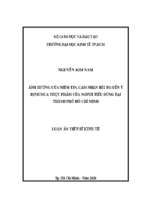 ảnh hưởng của niềm tin, cảm nhận rủi ro đến ý định mua thực phẩm của người tiêu dùng tại thành phồ hồ chí minh