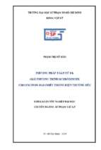 Phương pháp toán tử fk giải phương trình schrodinger cho exciton hai chiều trong điện trường đều