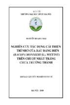 Nghiên cứu tác dụng cải thiện trí nhớ của rau đắng biển ( bacopa monnieri (l). wettst) trên chuột nhắt trắng chưa trưởng thành