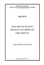 Khai thác sự đa dạng trong tư vấn thông tin liên lĩnh vực