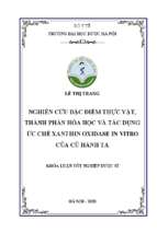 Nghiên cứu đặc điểm thực vật, thành phần hóa học và tác dụng ức chế xanthin oxidase in vitro của củ hành ta