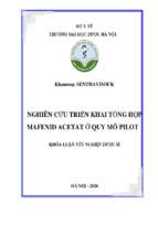 Nghiên cứu triển khai tổng hợp mafenid acetat ở quy mô pilot