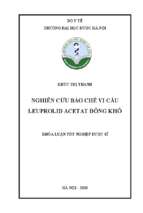 Nghiên cứu bào chế vi cầu leuprolid acetat đông khô