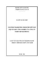 Giải pháp marketing nhằm thu hút đầu tư vào khu công nghiệp của công ty tnhh vsip hải phòng    