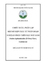 Chiết xuất, phân lập một số hợp chất từ phân đoạn n hexan phần trên mặt đất loài isodon lophanthoides (d.don) hara, lamiaceae