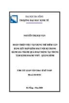 Hoàn thiện việc vận dụng thẻ điểm cân bằng kết hợp kiểm soát nội bộ trong đánh giá thành quả hoạt động tại trung tâm kinh doanh   vnpt quảng bình.