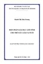 Biện pháp giáo dục giới tính cho trẻ mẫu giáo 5   6 tuổi