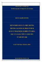 Một số biện pháp của hiệu trưởng trường cao đẳng sư phạm tp. hcm quản lý hoạt động nghiên cứu khoa học của giảng viên và sinh viên từ 1995 đến 2000​