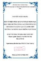 Một số biện pháp quản lý hoạt động dạy học theo hướng nâng cao tính tích cực, chủ động và sáng tạo của sinh viên trường cao đẳng giao thông vận tải iii​