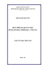 Phát triển du lịch văn hóa huyện côn đảo, tỉnh bà rịa – vũng tàu