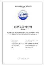 Nghiên cứu hoàn thiện công tác tư vấn đấu thầu của trung tâm xúc tiến đầu tư tỉnh long an