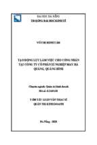 Tạo động lực làm việc cho công nhân tại công ty cổ phần xí nghiệp may hà quảng, quảng bình