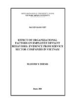 Effect of organizational factors on employee deviant behaviors evidence from service sector companies in vietnam