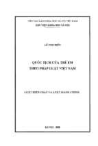 Quốc tịch của trẻ em theo pháp luật việt nam