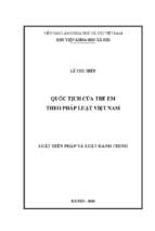 Quốc tịch của trẻ em theo pháp luật việt nam