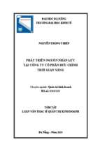 Phát triển nguồn nhân lực tại công ty cổ phần bưu chính thời gian vàng